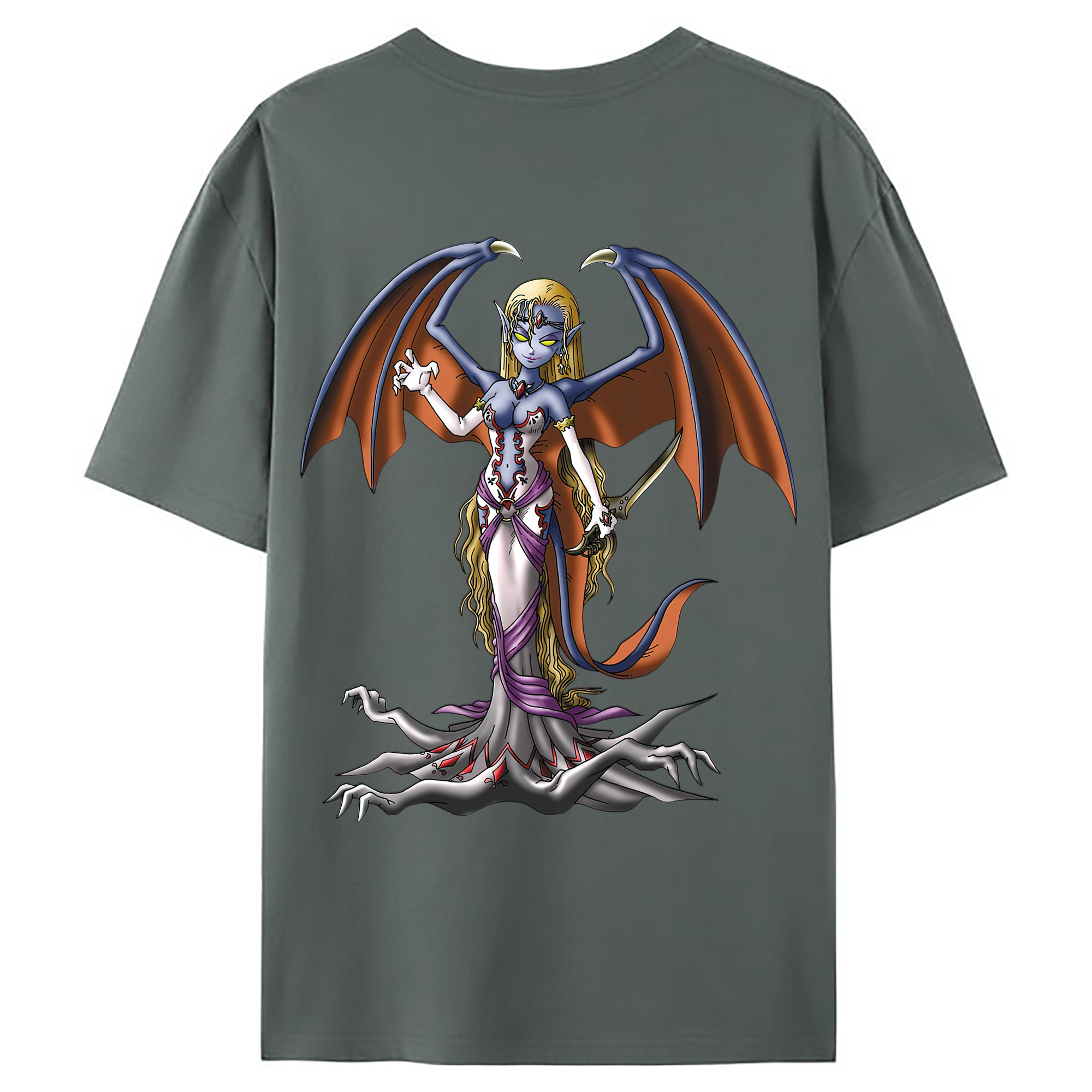 （画像用） ドラゴンクエスト Doragon Kuesuto Dragon Quest 綿100％ メンズ半袖Tシャツ（バックプリント） 通気性